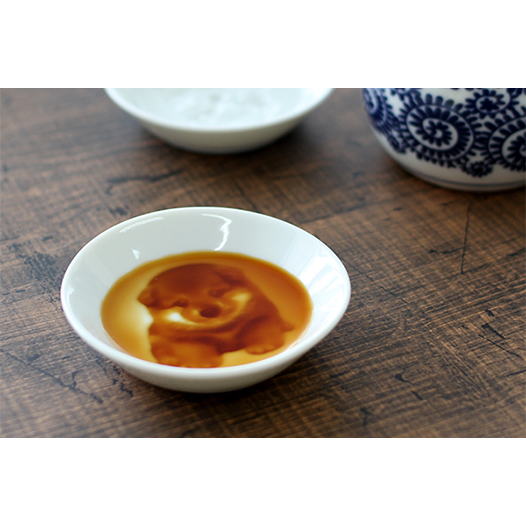 子犬（柴犬）の醤油皿/木箱入り2枚セット